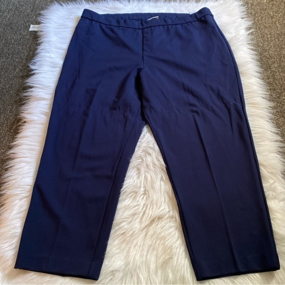Susan Graver Pants Slacks‎ Women’s Plus Size 2X Blue Pull On Stretch Wide Leg